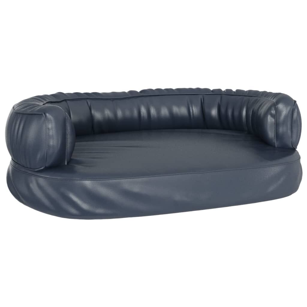 Vidaxl Cama Para Perros De Espuma Cuero Sintético Azul Oscuro 60x42 Cm_0