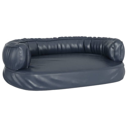 Vidaxl Cama Para Perros De Espuma Cuero Sintético Azul Oscuro 60x42 Cm_0