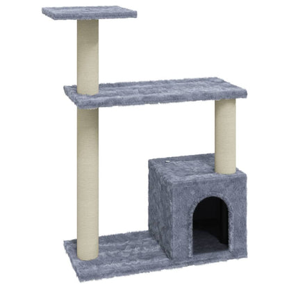 Vidaxl Rascador Para Gatos Con Postes De Sisal Gris Claro 70 Cm_0