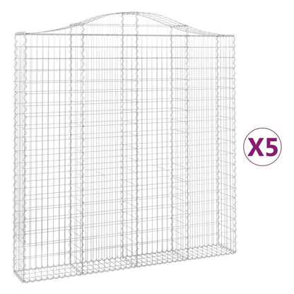 Cestas De Gaviones 5 Uds Forma De Arco Hierro 200x30x200/220 Cm_0