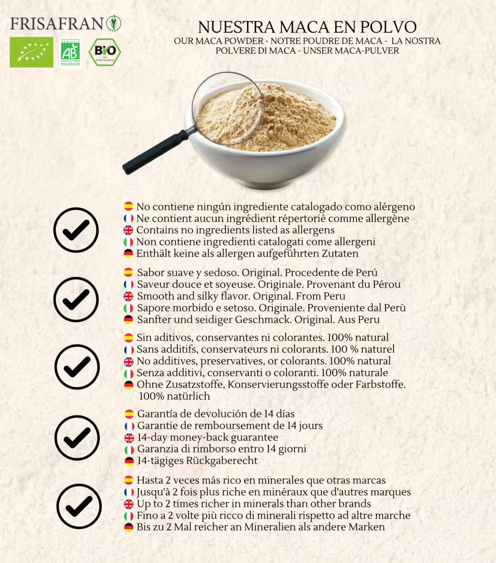 Maca Gelatinizada En Polvo Ecológica | Calidad | Frisafran 500 G_4