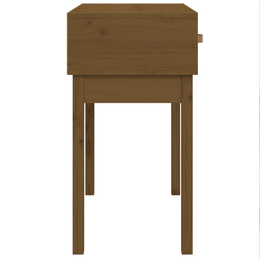 Mesa Consola De Madera Maciza De Pino Marrón Miel 76,5x40x75 Cm_3