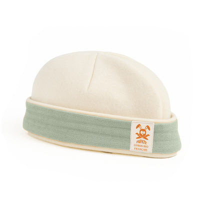 Capota De Nacimiento De Algodón Orgánico Blanco Y Verde_0