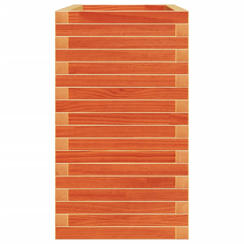 Jardinera Madera Maciza De Pino Marrón Cera 110x40x72 Cm_5