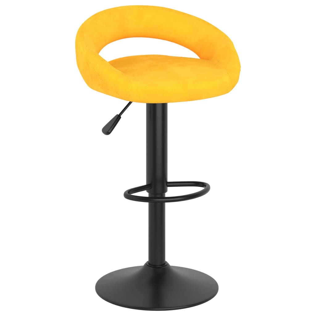 Taburetes De Cocina 2 Unidades Terciopelo Amarillo Mostaza_0