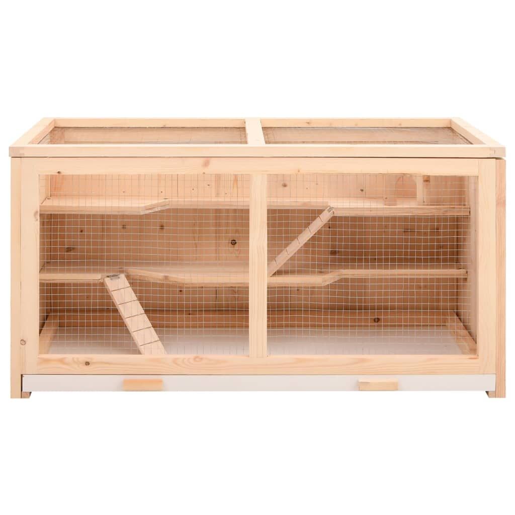 Vidaxl Jaula Para Hámster 89,5x45x45 Cm De Madera Maciza De Abeto_3