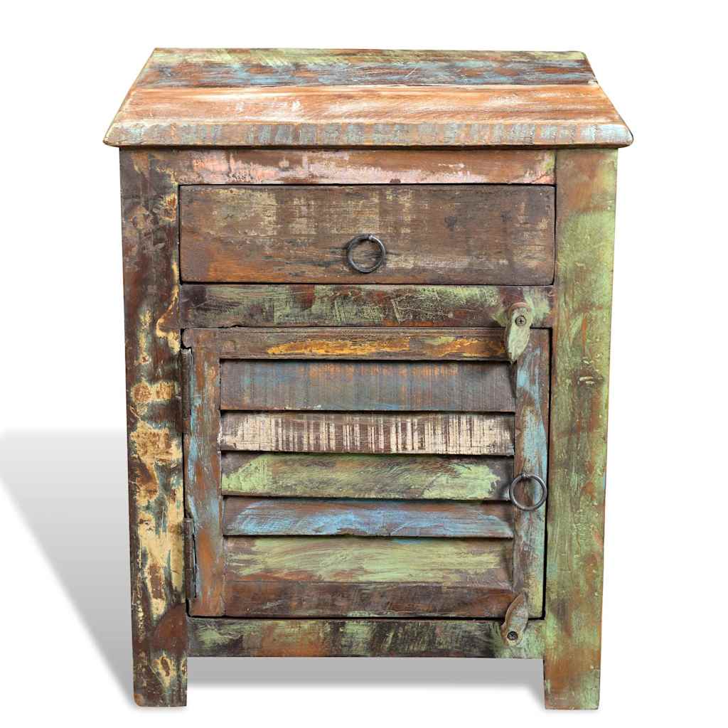 Mesa Auxiliar Con 1 Cajón Y 1 Puerta Madera Reciclada_2