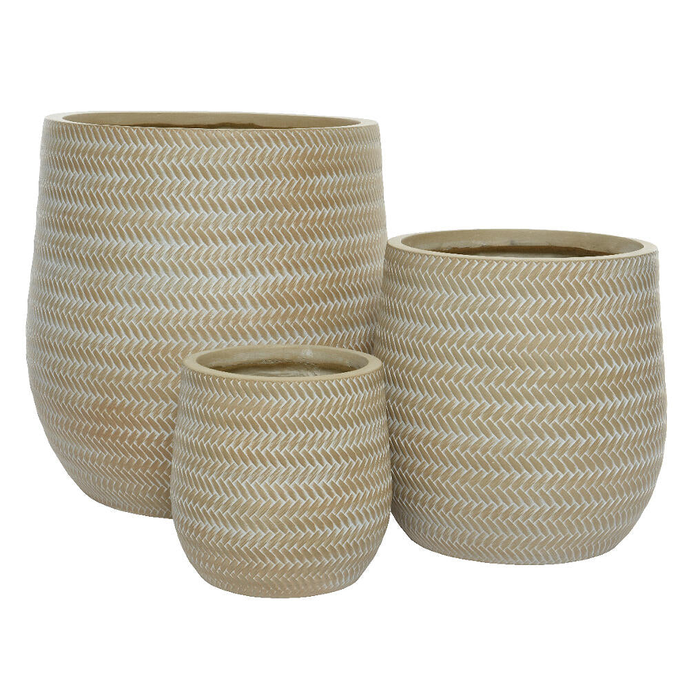 Macetero Fibra De Vidrio Bambú 22cm_0