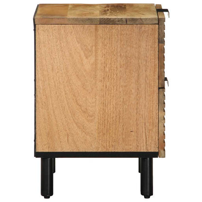 Mesitas De Noche 2 Uds Madera Maciza De Mango Marrón 40x33x46cm_3