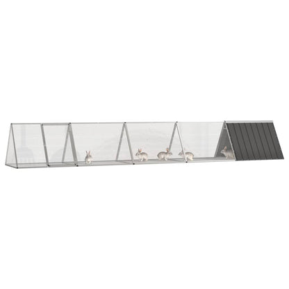 Vidaxl Jaula De Conejos Acero Galvanizado Antracita 504,5x80,5x71 Cm_1