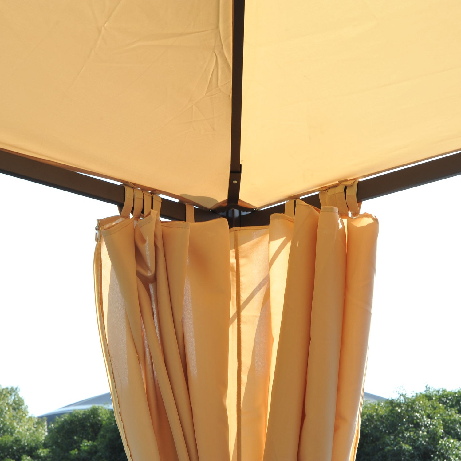 Outsunny Cenador De Jardín 3x3m Con Doble Techo 4 Cortinas Laterales Fiesta_3