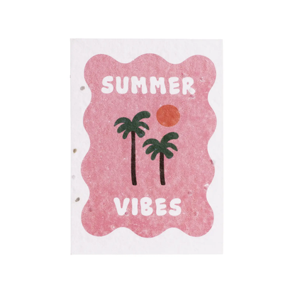 Postal Plantable Summer Vibes Semillas de Tomate | Papel de Algodón Reciclado | Regalo Original - Resetea_0