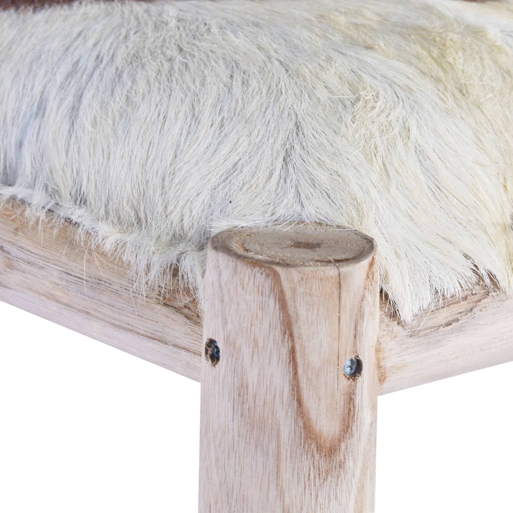 Taburete De Cocina Cuero Real De Cabra Y Madera De Teca Maciza_1