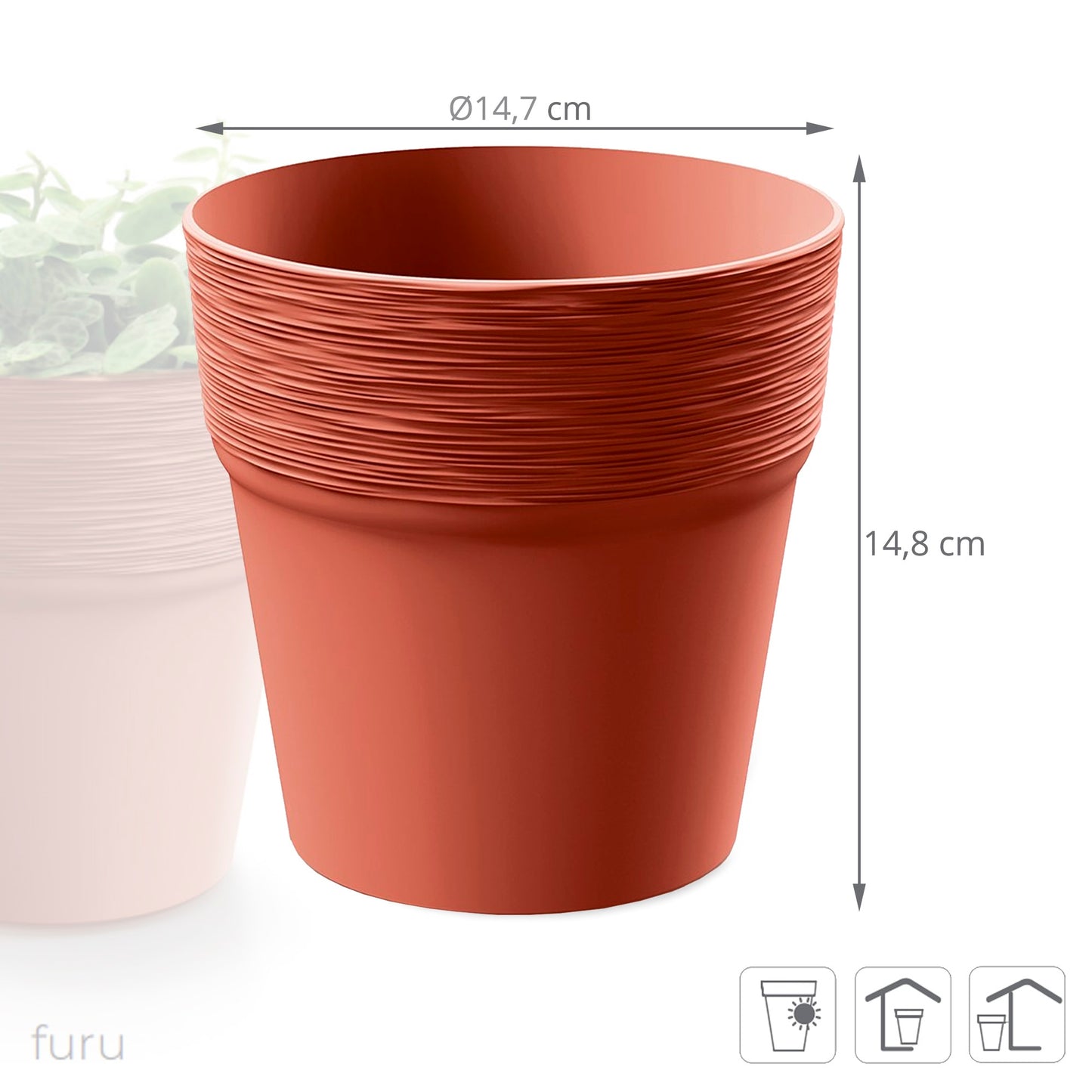 Maceta Furu , Dimensiones (mm) 122x122x122, Color Cobre_1