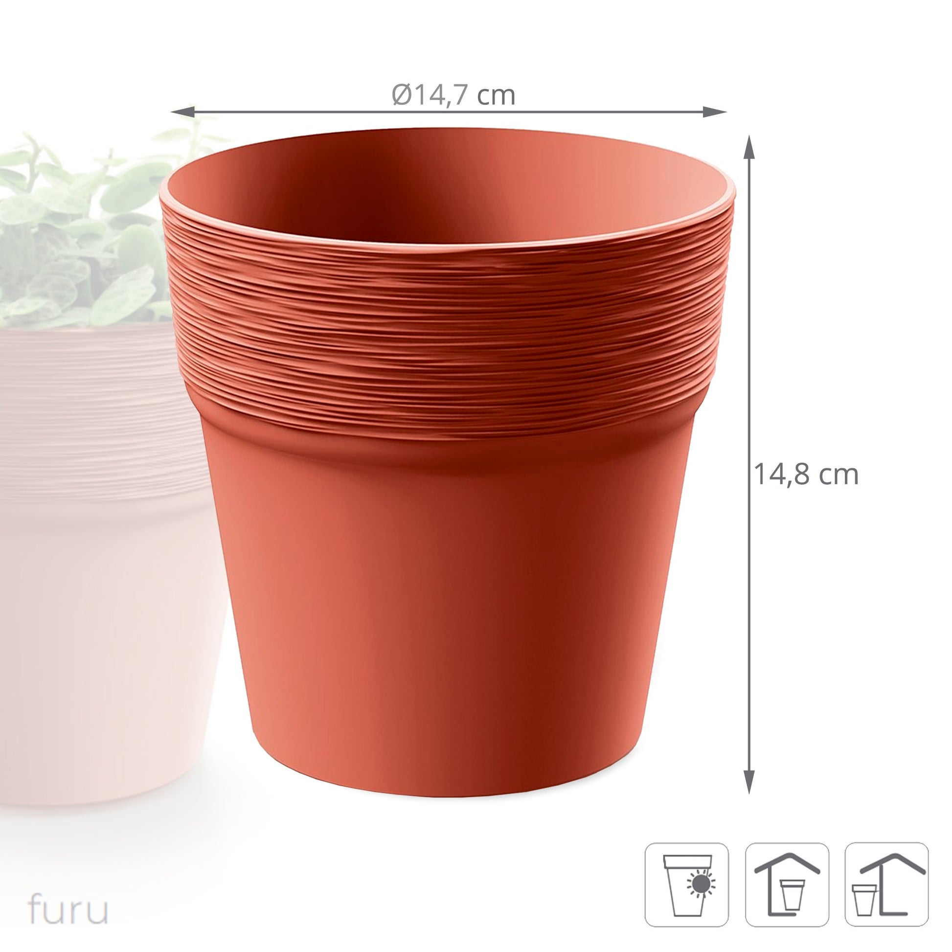 Maceta Furu , Dimensiones (mm) 122x122x122, Color Cobre_1