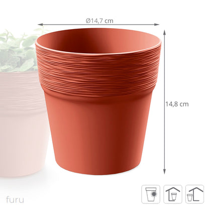 Maceta Furu , Dimensiones (mm) 122x122x122, Color Cobre