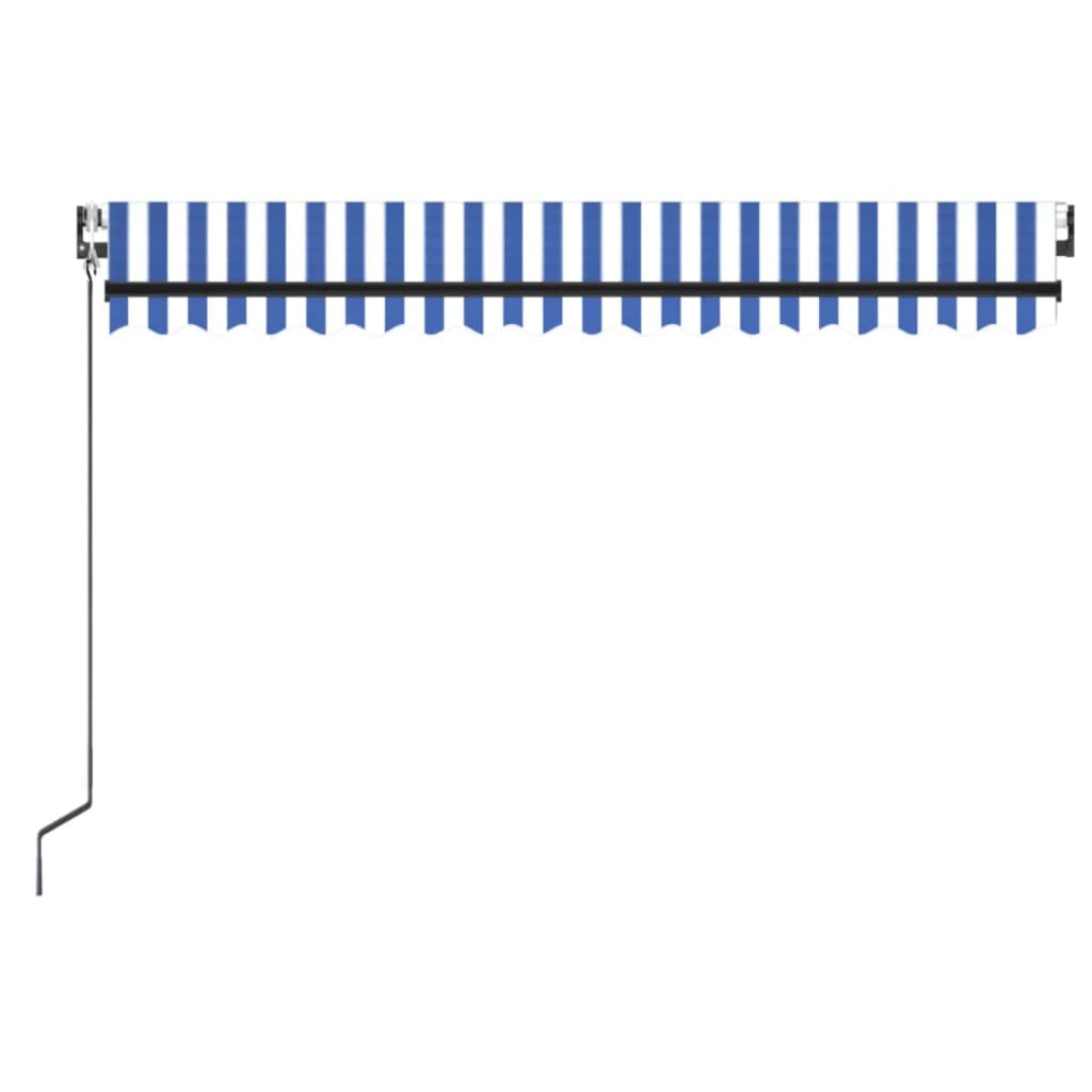 Toldo Automático Led Sensor De Viento Azul Y Blanco 400x350 Cm_2