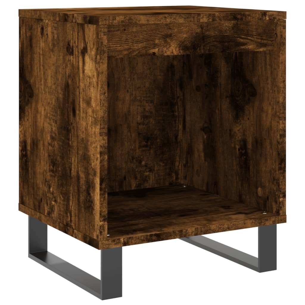 Mesita De Noche Madera De Ingeniería Roble Ahumado 40x35x50 Cm_0