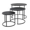Well Home Juego De 3 Mesas Nido En Metal Melamina Color Negro Ø35ø45ø55cm