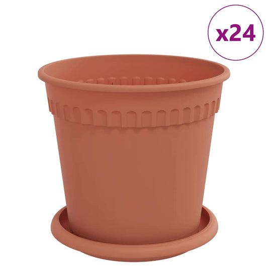 Macetas 24 Uds. Rojo Ladrillo Plástico_0