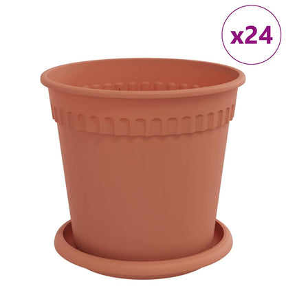 Macetas 24 Pcs Rojo Ladrillo Ø 17 X 14 Cm Plástico_0