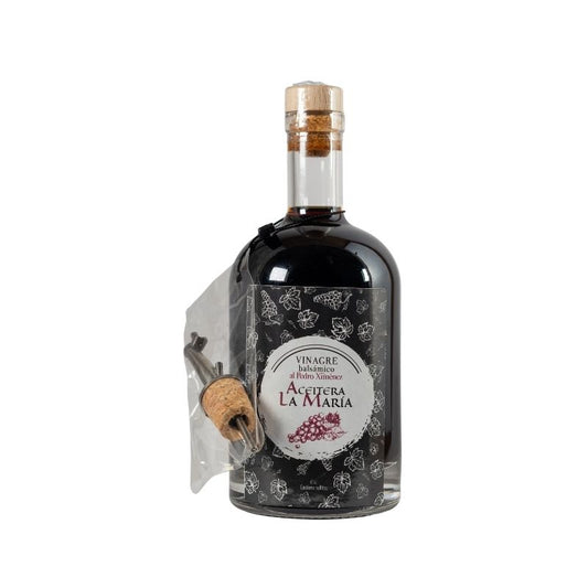 Vinagre Balsámico Al Pedro Ximenez 50 Cl Cristal Con Vertedor Metálico_0