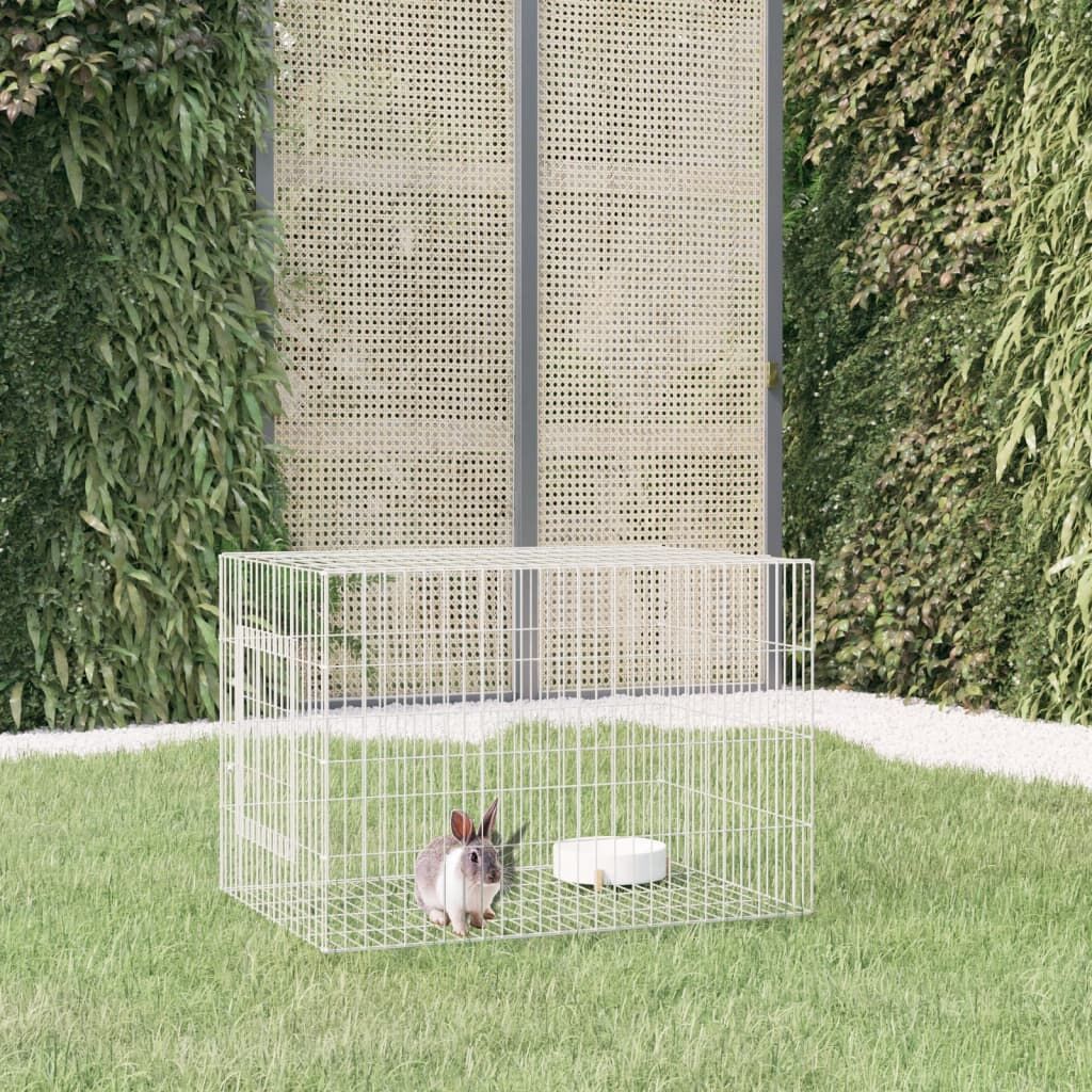 Vidaxl Jaula Para Conejos Hierro Galvanizado 78x54x54 Cm_1