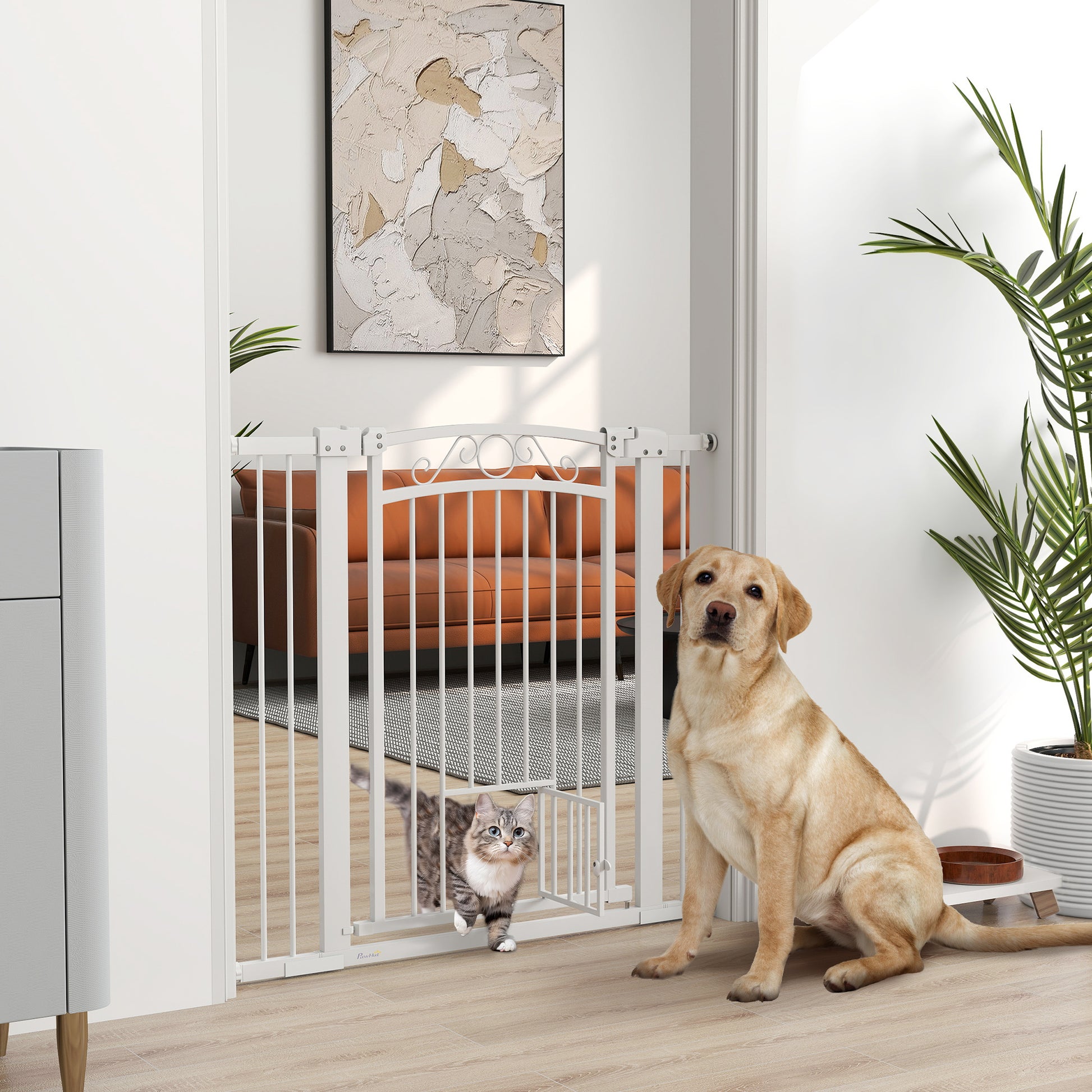 Pawhut Barrera Para Perros Con Cierre Automático_1