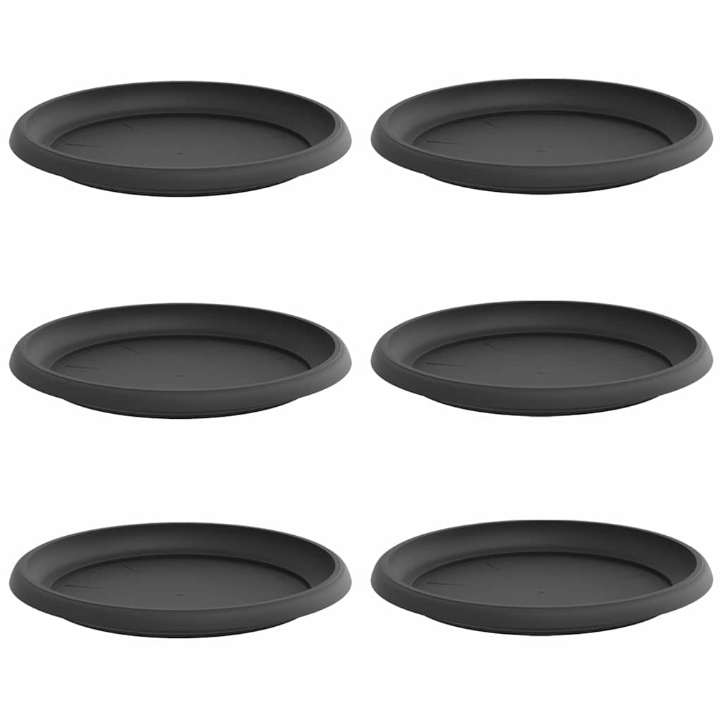 Bandeja Redonda Para Flores 6 Pcs Negro Ø 14 X 2 Cm Plástico_0