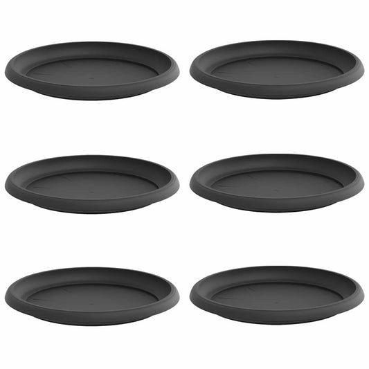 Bandeja Redonda Para Flores 6 Uds. Negro Ø 23,5 X 2,5 Cm_0