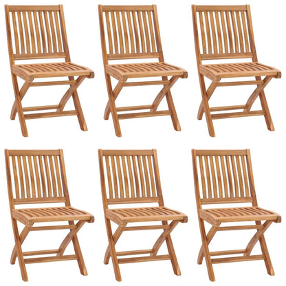 Vidaxl Sillas De Jardín Plegables 6 Uds Madera Maciza Teca Con Cojines_1