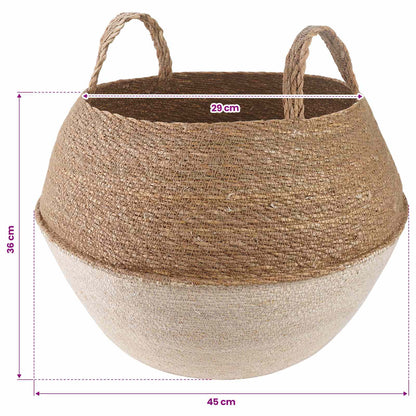 Maceta Con Asas 2 Uds. Blanco Ø 45 X 36 Cm 100% Hierba Marina_5