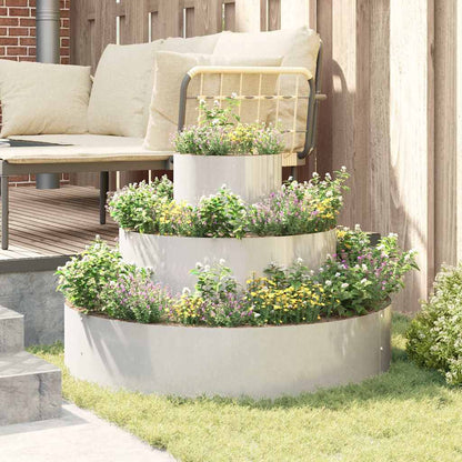 Maceta Para Jardín Plateado 90 X 90 X 20 Cm Acero Inoxidable_3