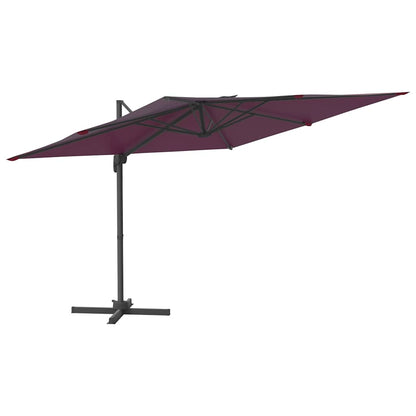 Vidaxl Sombrilla Voladiza Con Leds Rojo Burdeos 400x300 Cm_0