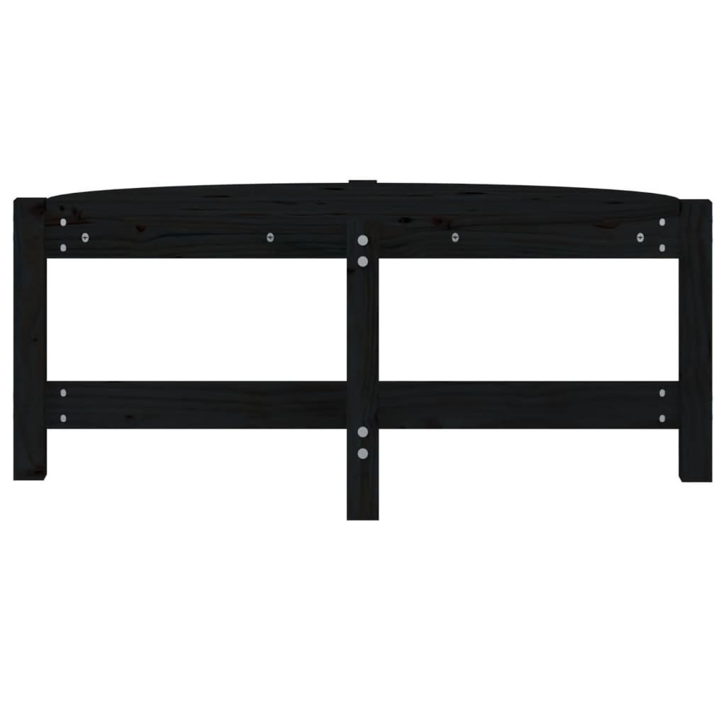 Mesa De Centro De Madera Maciza De Pino Negro 87x48x35 Cm_3