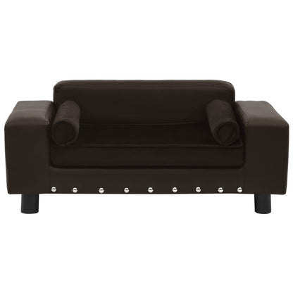 Vidaxl Sofá Para Perros Felpa Y Cuero Sintético Marrón 81x43x31 Cm_1