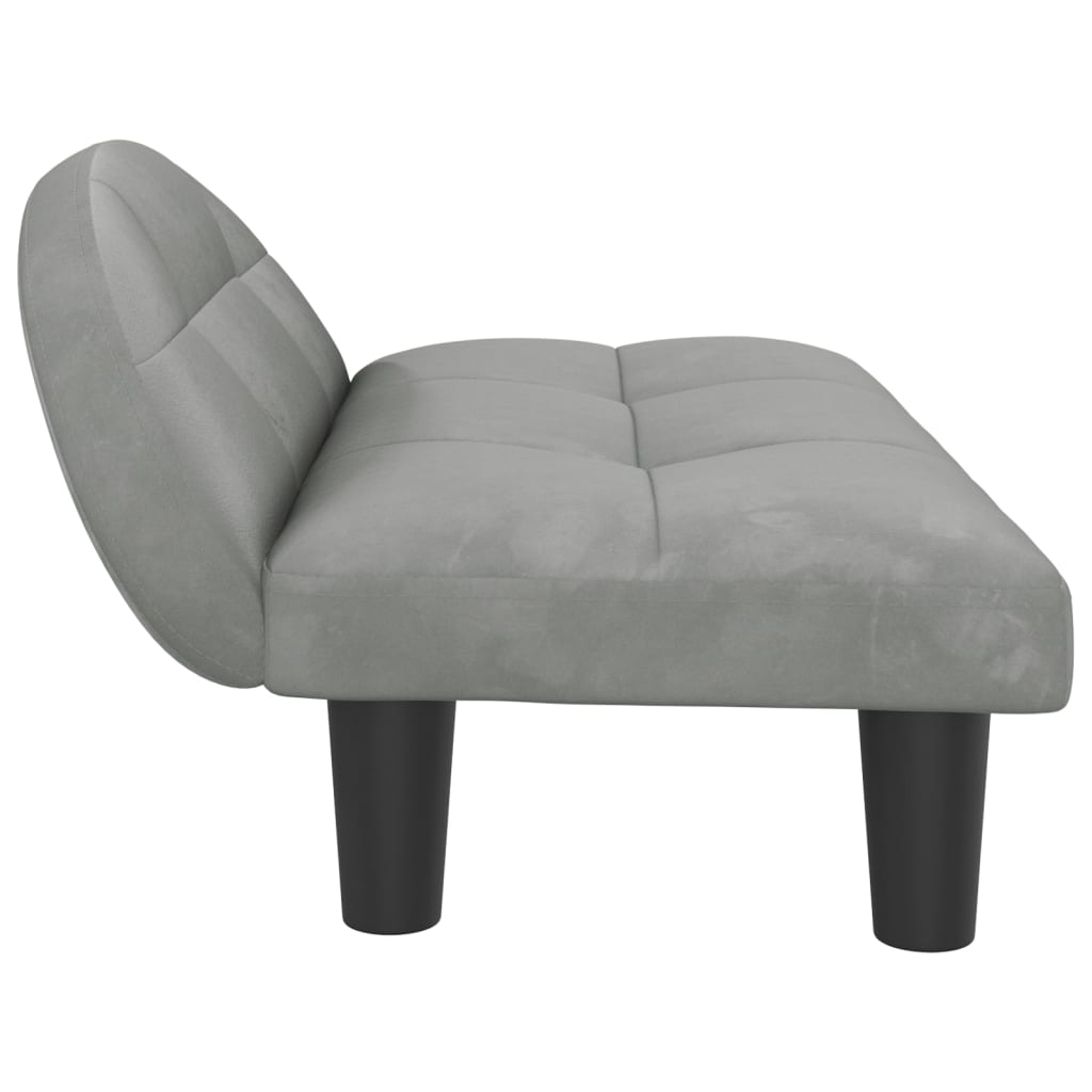 Cama Para Perros De Terciopelo Gris Claro 70x52x30 Cm / Vetonek_1