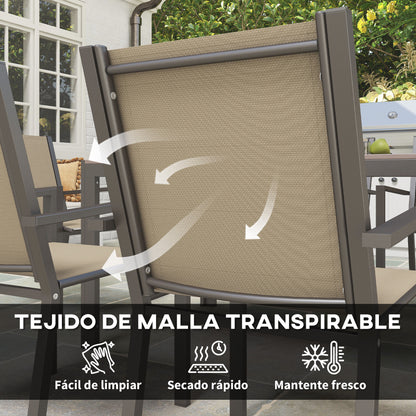 Outsunny Conjunto De Mesa Y Sillas Jardín De 7 Piezas_4