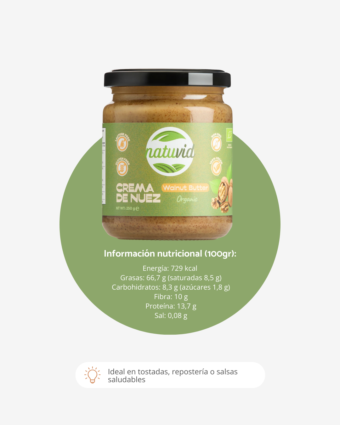 Crema Orgánica De Nuez