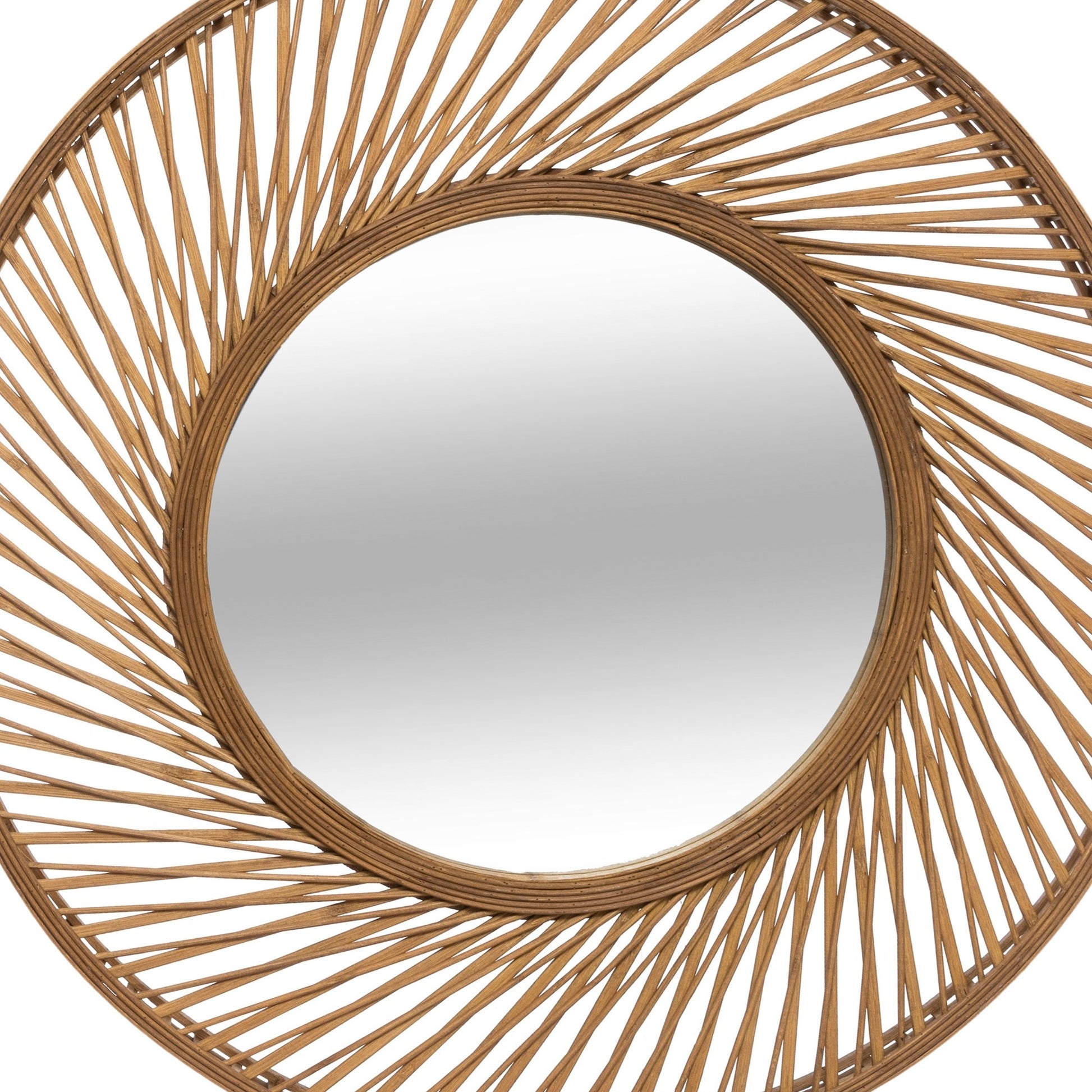 Espejo Espiral Vidhay En Bambú Ø71,7x6,8
