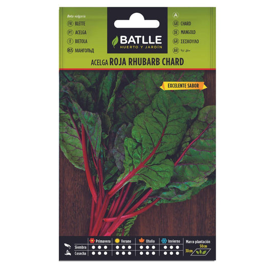 Semillas de Acelga Roja Rhubarb Chard Batlle