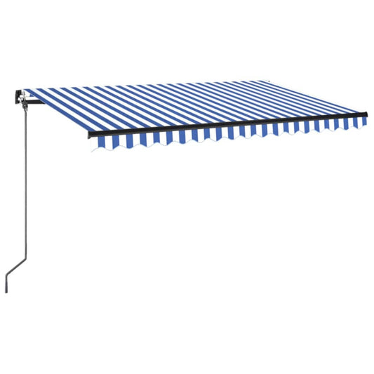 Toldo Automático Retráctil Azul Y Blanco 450x350 Cm_0