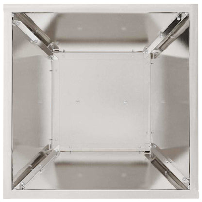 Maceta Pilar Plateado 35 X 35 X 73 Cm Acero Inoxidable_5