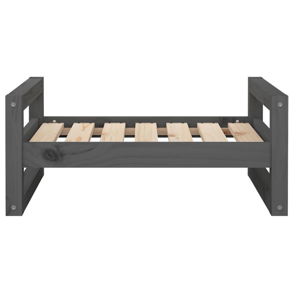 Vidaxl Cama Para Perros Madera Maciza De Pino Gris 65,5x50,5x28 Cm_4