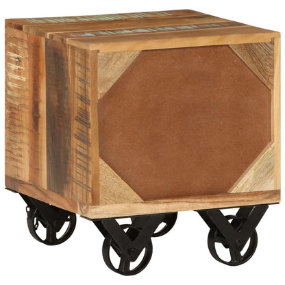Mesa Auxiliar De Madera Maciza Reciclada 40x40x45 Cm_1