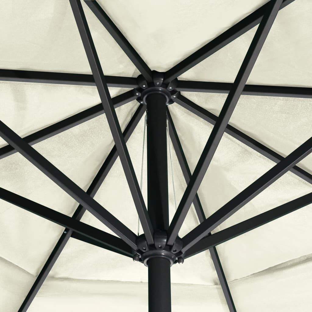 Vidaxl Sombrilla De Jardín Con Palo De Aluminio Blanco Arena 600 Cm_3