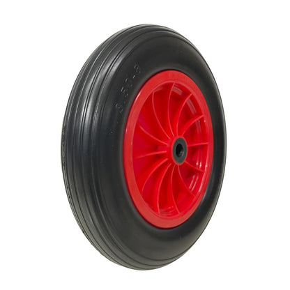 Rueda Carretilla Invernadero Poliuretano Impinchable Llanta Plástico, Ø 360 Mm. Eje Ø 20 Mm.