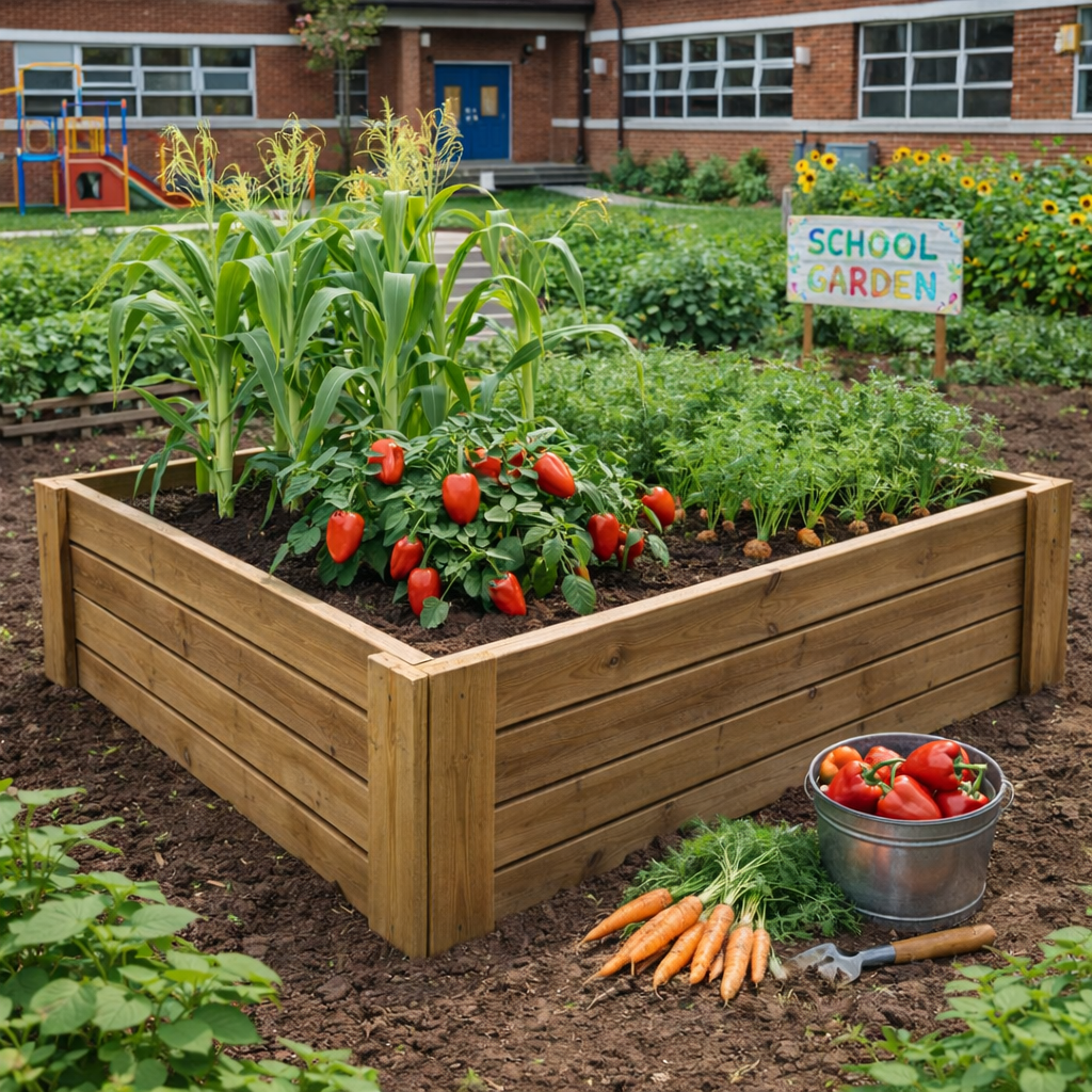 Cajón De Cultivo Natura. Altura De 40 Cm. Sin Base. Vidahuerto 120x120x40 Cm._1