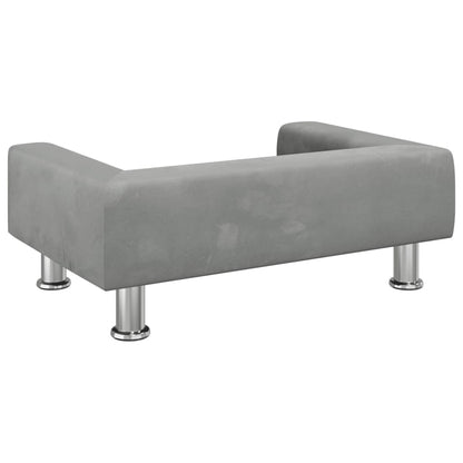 Cama Para Perros De Terciopelo Gris Claro 70x45x26,5 Cm / Vetonek_0
