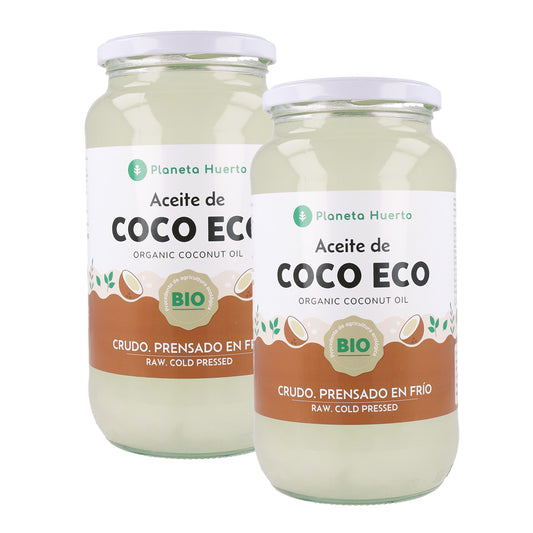 Pack 2x Aceite de coco ECO Planeta Huerto 860 ml